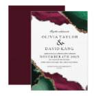 Modern Burgundy & Green Agate Wedding
