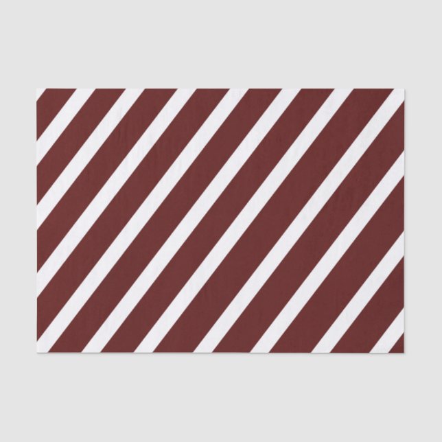 Modern Burgundy Large Stripe Christmas Holiday Tissue Paper (Front)