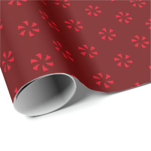 Modern burgundy maroon wine flowers snowflakes wrapping paper