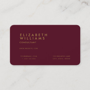 Modern Burgundy Minimalist Professional Business Card