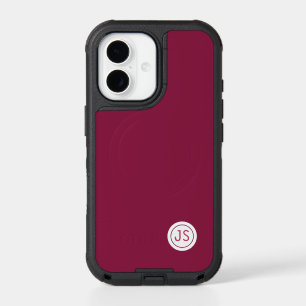 Modern Burgundy Monogram iPhone 17 Case