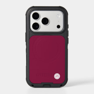 Modern Burgundy Monogram iPhone 17 Pro Case