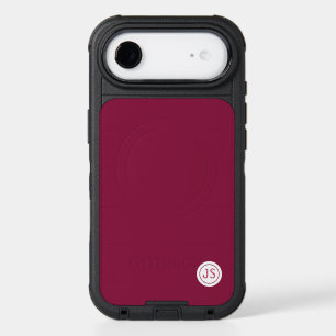 Modern Burgundy Monogram iPhone 17 Air Case