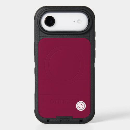 Modern Burgundy Monogram iPhone 17 Air Case