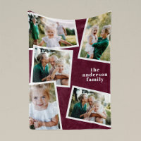 Modern burgundy multi photo family home decor