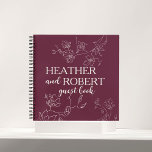 Modern Burgundy Personalized Floral Boho Wedding 3 Notebook<br><div class="desc">This modern burgundy floral botanical boho wedding personalized bride and groom spiral bound guest book is perfect for your wedding! This guest book features a beautiful design of modern flowers and botanical on a burgundy background. The book is spiral bound, making it easy to keep track of who has signed...</div>