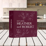 Modern Burgundy Personalized Floral Boho Wedding 3 Ring Binder<br><div class="desc">Modern burgundy floral botanical boho wedding personalized bride and groom wedding 3 ring binder is the perfect way to capture all your memories from your wedding day! This binder features a stylish modern design with beautiful flowers and leaves on a burgundy background. This album is perfect for capturing all of...</div>