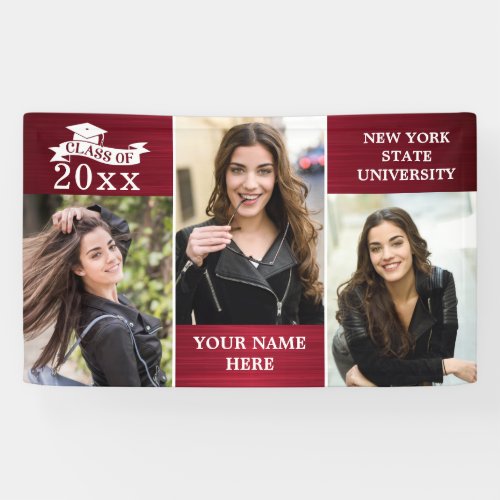 Modern Burgundy PHOTO Graduation Graduate Banner