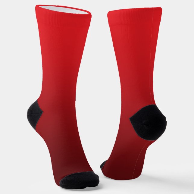 Modern Burgundy Red Gradient Socks (Angled)