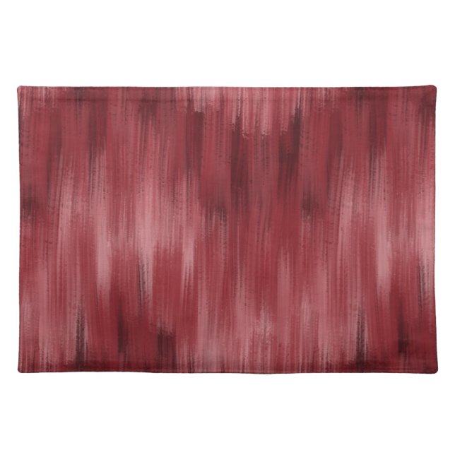 Modern Burgundy Red Monochromatic Abstract Cloth Placemat (Front)