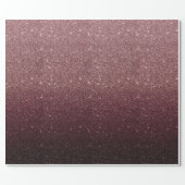 Modern Burgundy Red & Rose Gold Glitter Ombre Wrapping Paper (Flat)