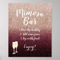 Rose Gold Mimosa Bar Sign