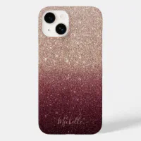 Elegant girly rose gold glitter white marble pink Case-Mate iPhone