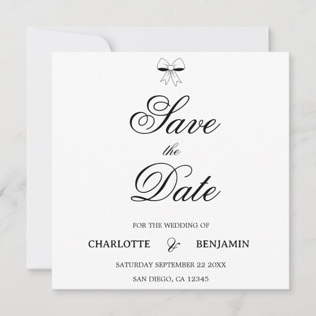 Modern Burgundy Script Ivory Bow Chic Wedding Card (Front)