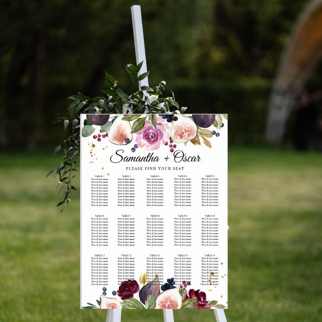 Modern  Burgundy Watercolor Flowers & Berry  Poster (Creator Uploaded)