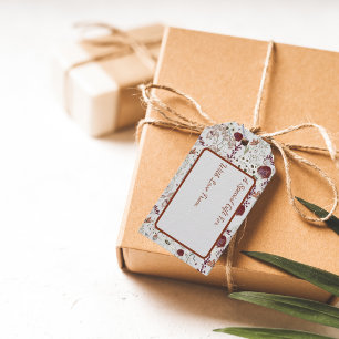 Modern Burgundy Wildflowers   Elegant Boho Floral  Gift Tags