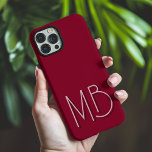 Modern BurgundyMonogram Initials Contemporary iPhone 16 Pro Max Case<br><div class="desc">Modern Burgundy Monogram Initials Contemporary Phone 16 Pro Max Cases features a your custom personalized monogram in modern script typography. Perfect for family and friends for birthdays,  Christmas,  holidays,  Mother's Day,  Father's Day and more. Designed by ©2024 Evco Holidays www.zazzle.com/store/evcoholidays</div>