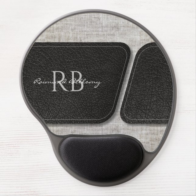 Modern Burlap Gel Mouse Pad (Front)