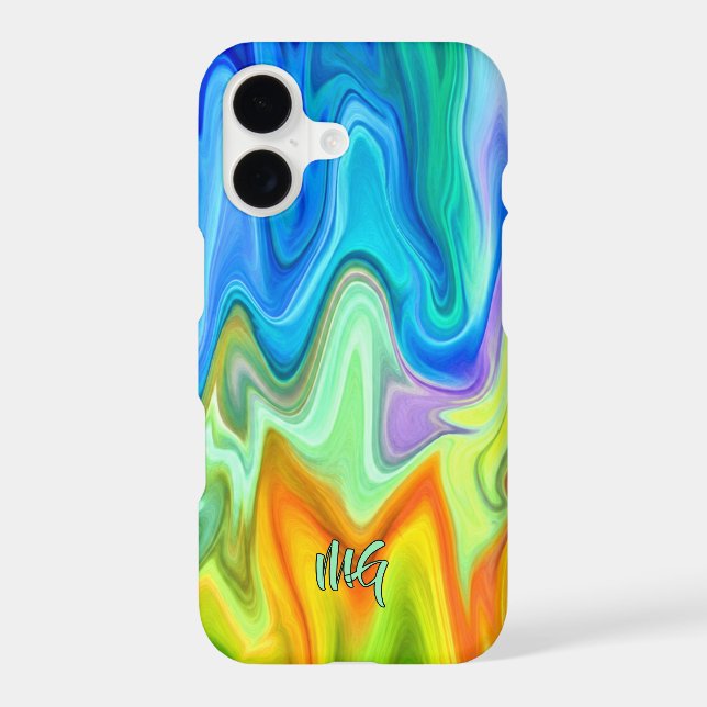 Modern Burning Waves Iphone Case (Back)
