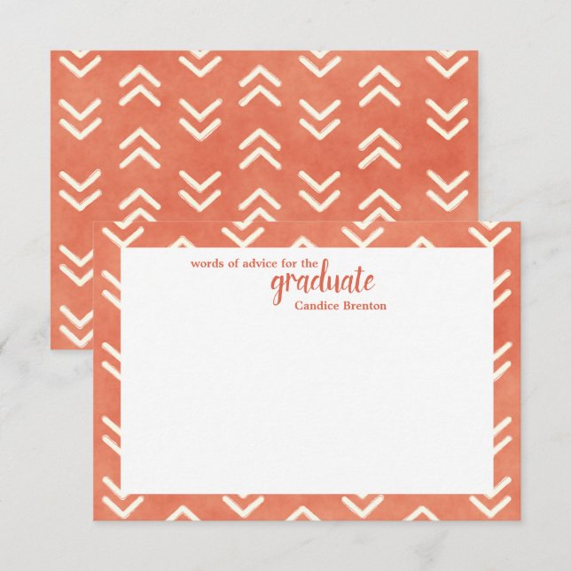 Modern Burnt Orange Arrows Word of Advice Invitation (Front/Back)
