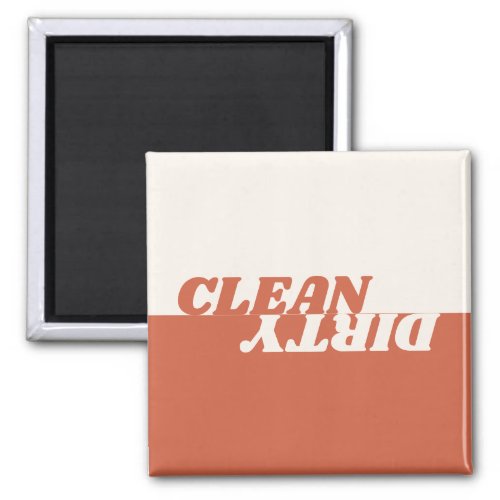 Modern burnt orange beige clean dirty dishwasher magnet