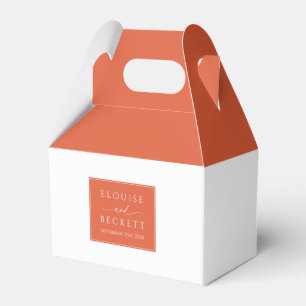 Modern Burnt Orange Favor Boxes