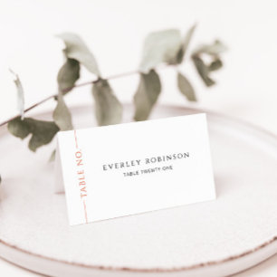 Modern Burnt Orange Folded Wedding Place Card