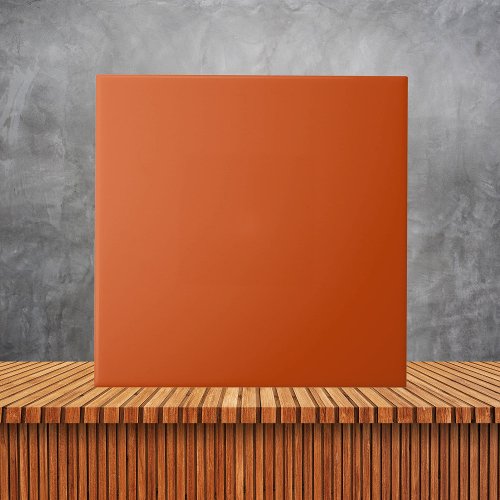 Modern Burnt Orange Plain Solid Color Ceramic Tile