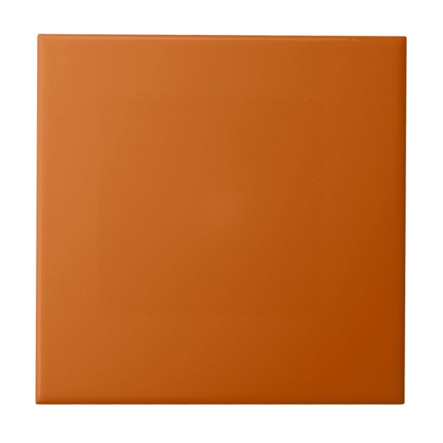 Modern Burnt Orange Plain Solid Color Ceramic Tile (Front)