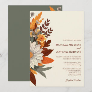 Modern Burnt Orange Terracotta Wedding Invitation