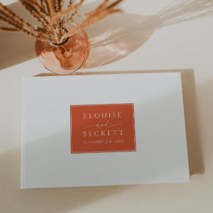 Modern Burnt Orange Wedding Guest Book
