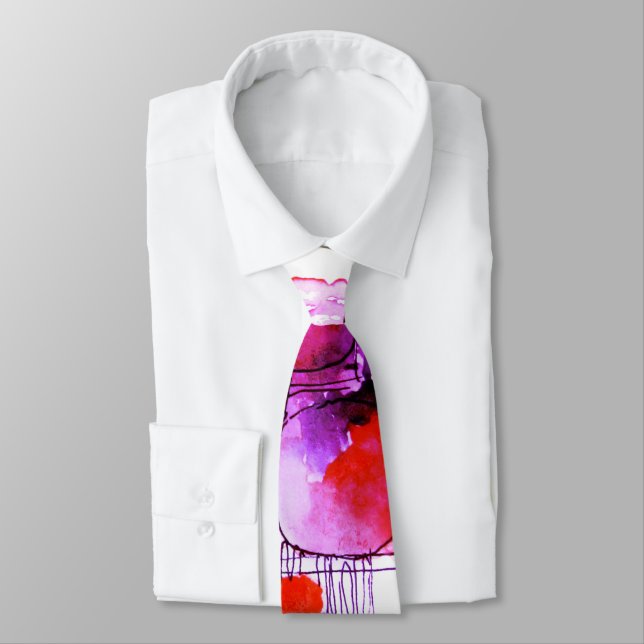 Modern Business Abstrac Pink Blue Neck Tie (Tied)