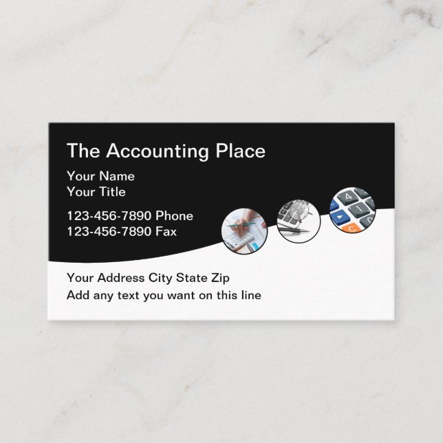 Modern Business Accountant Business Card Template (Front)