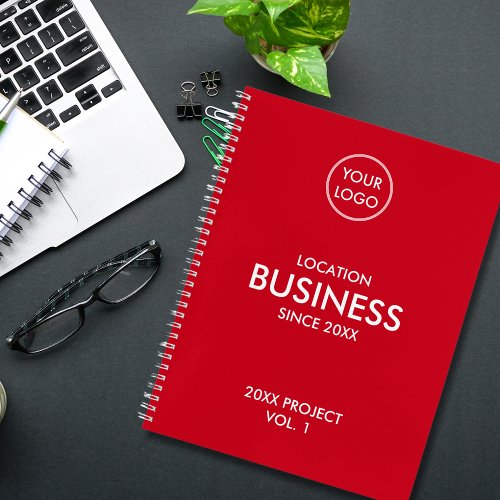Modern Business Add Logo Red  Notebook