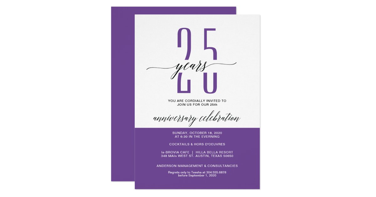 Modern Business Anniversary Party Invitation Cards Zazzle Com