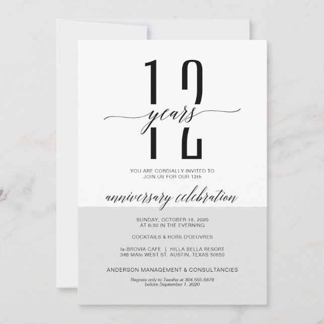 Modern Business Anniversary Party Invitation cards (Front)