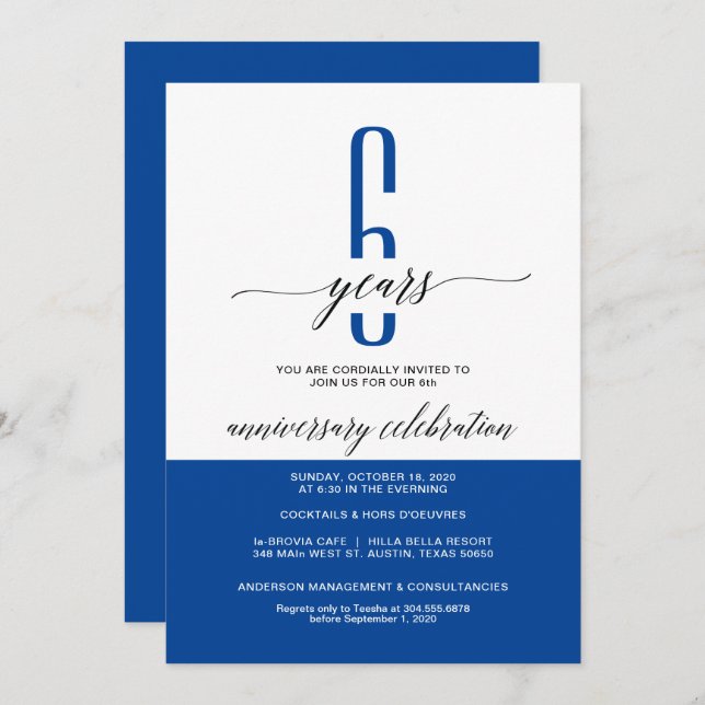 Modern Business Anniversary Party Invitation cards (Front/Back)