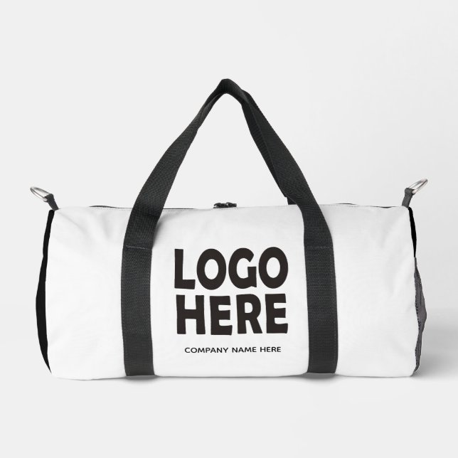 Modern business black custom logo promotional duffle bag (Front)
