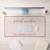 Modern Business Blush Pink Elegant Desk Mat
