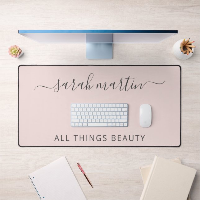 Modern Business Blush Pink Elegant Desk Mat (Office 1)