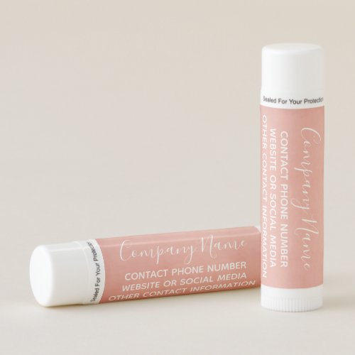 Modern Business Calligraphy 3 lines Text ROSE GOLD Lip Balm