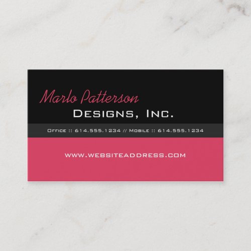 Modern Business Card :: Black &amp; Tomato Puree