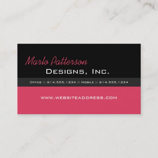 Customizable Modern Business Card :: Black &amp; Tomato Puree