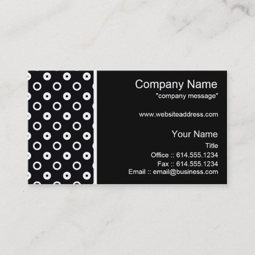 Modern Business Card :: Black with White Circles