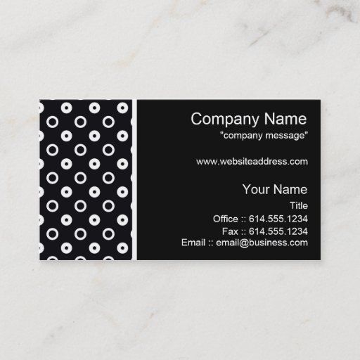 Customizable Modern Business Card :: Black with White Circles