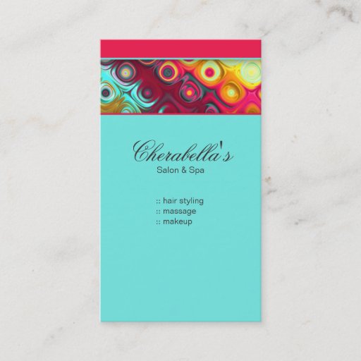 Customizable Modern Business Card Colorful Salon