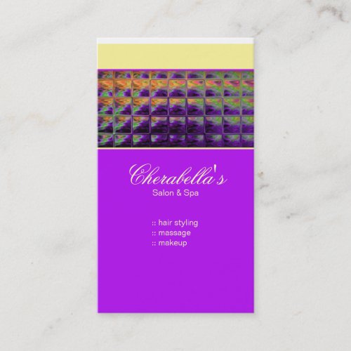 Modern Business Card Colorful Salon Purple Yellow