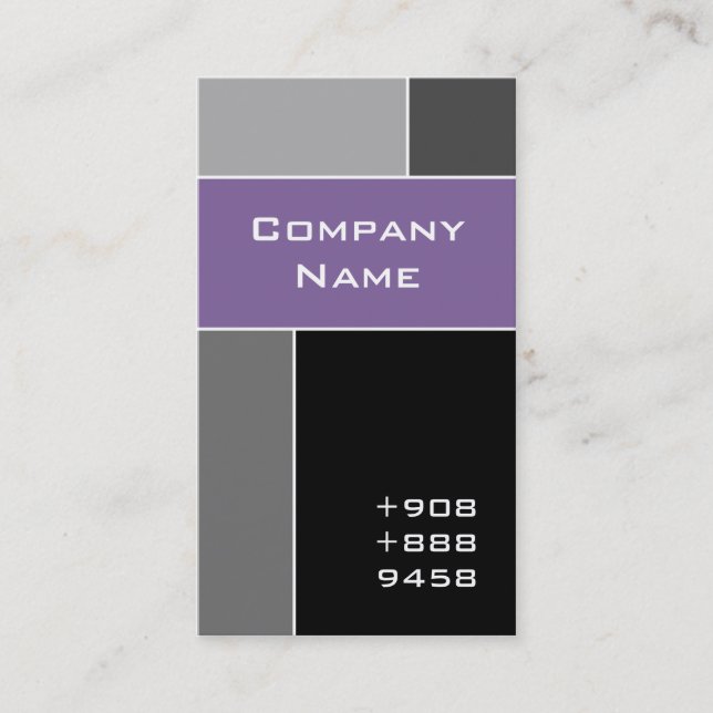 Modern Business Card Purple Gray (Front)