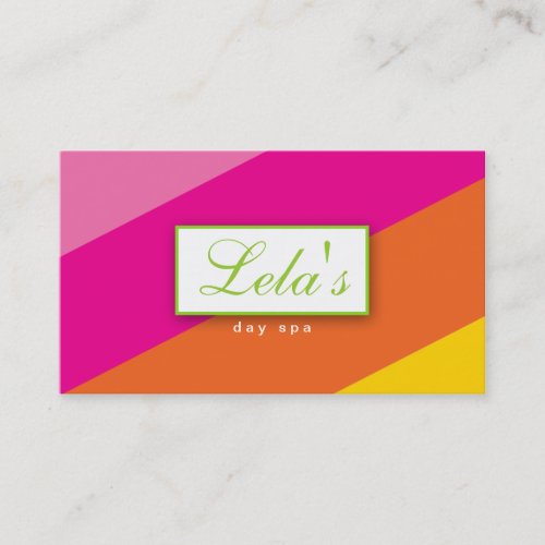 Modern Business Card Salon Spa Stripes POG