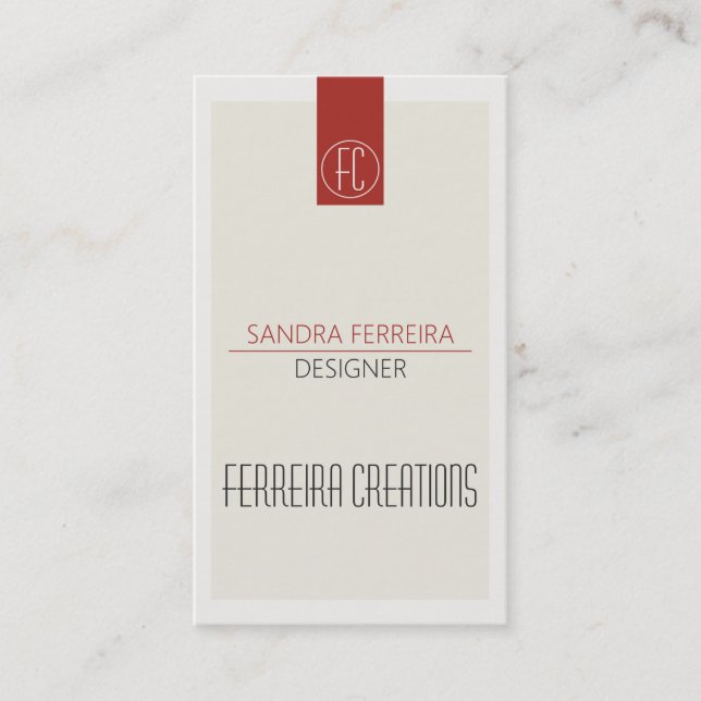 Modern business card template Red White Two sided (Front)